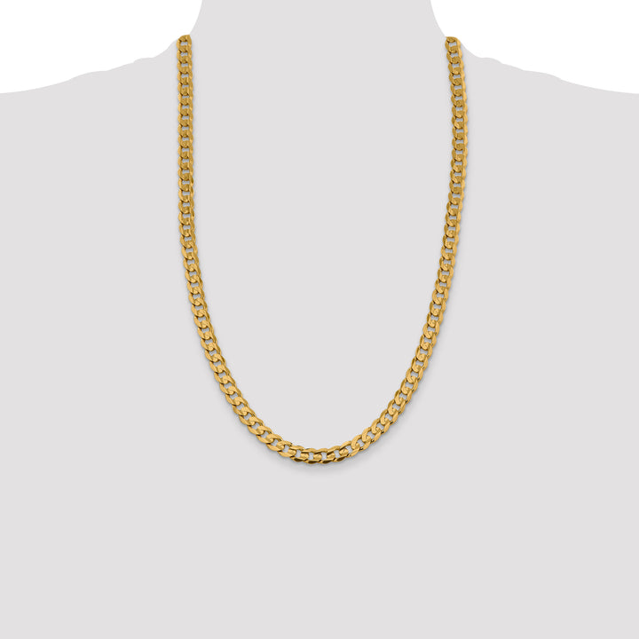 14k 7.5mm Open Concave Curb Chain