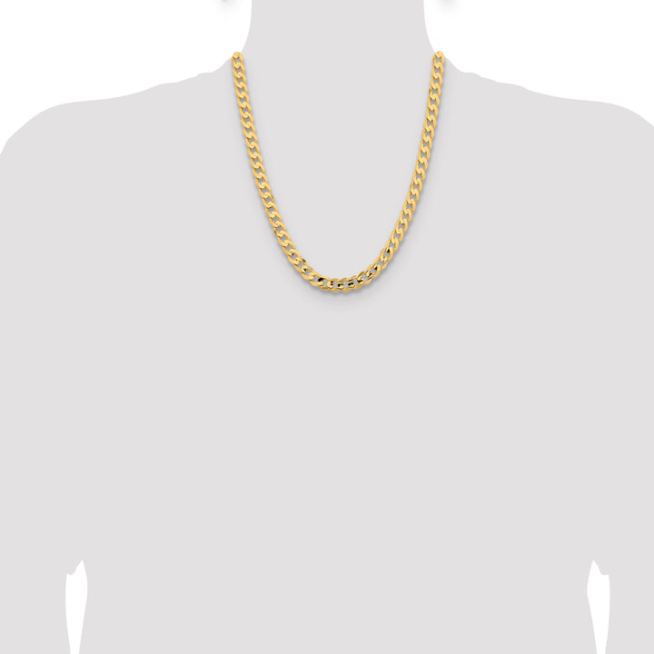 14k 8.5mm Open Concave Curb Chain