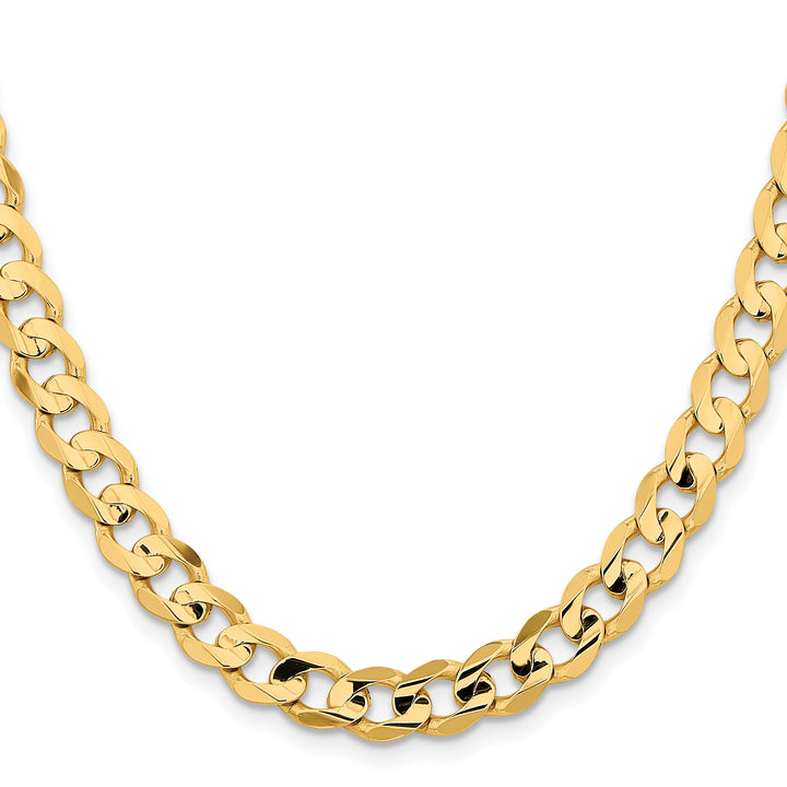 14k 8.5mm Open Concave Curb Chain