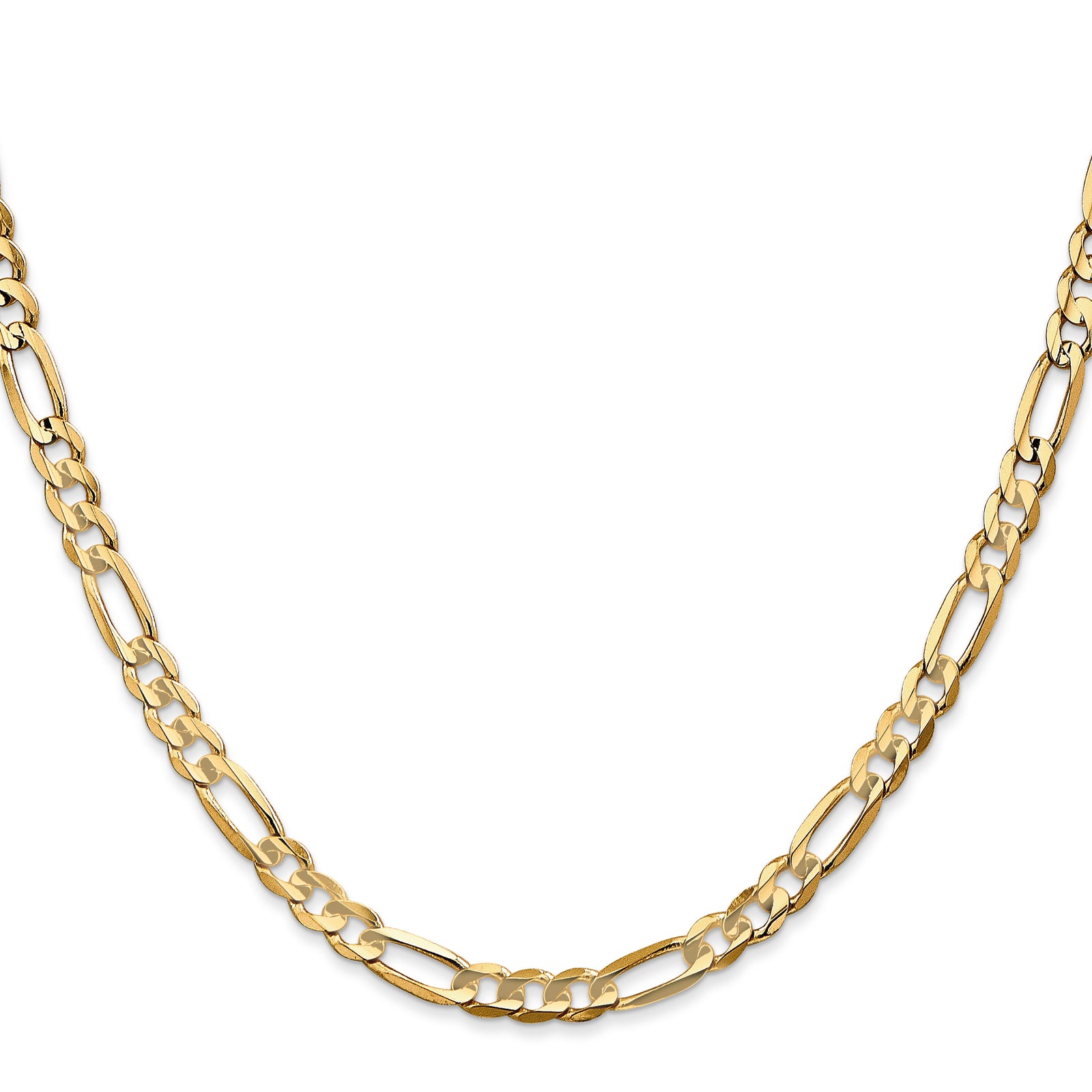 14k 4.5mm Concave Open Figaro Chain