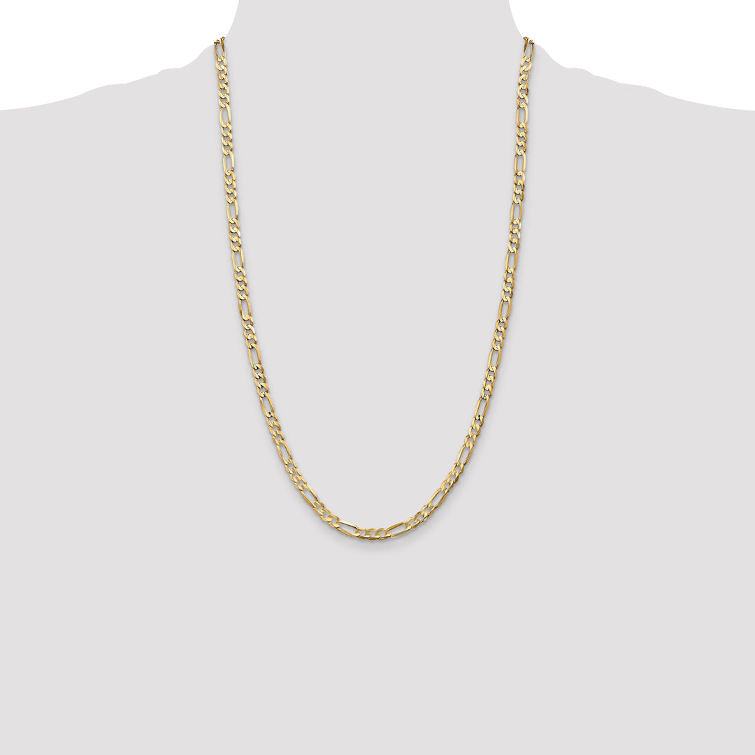 14k 4.5mm Concave Open Figaro Chain