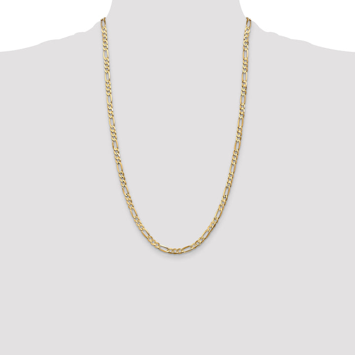 14k 4.5mm Concave Open Figaro Chain