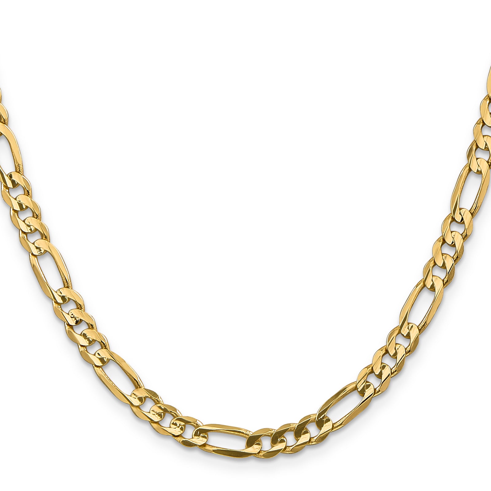 14k 5.5mm Concave Open Figaro Chain