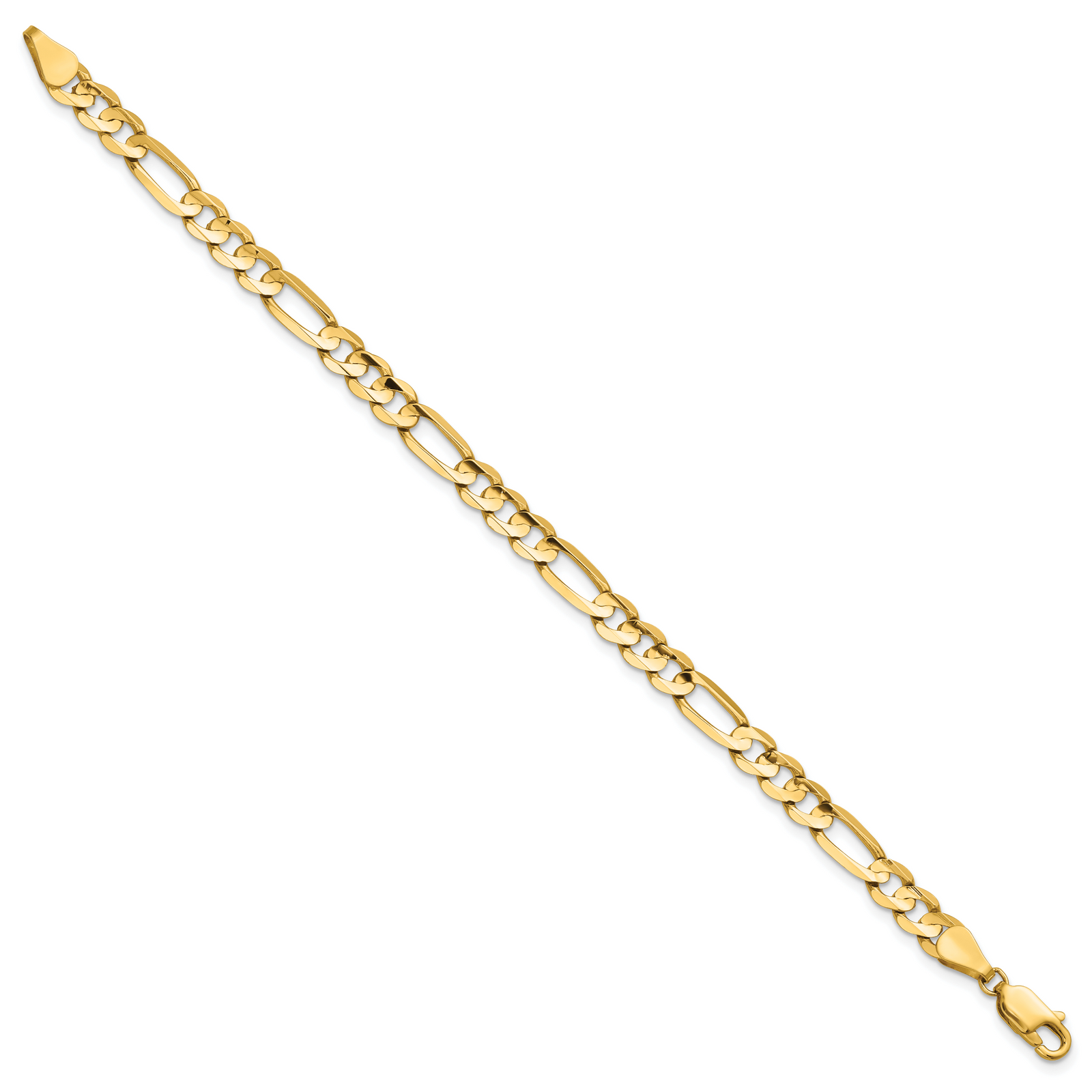 14k 5.5mm Concave Open Figaro Chain
