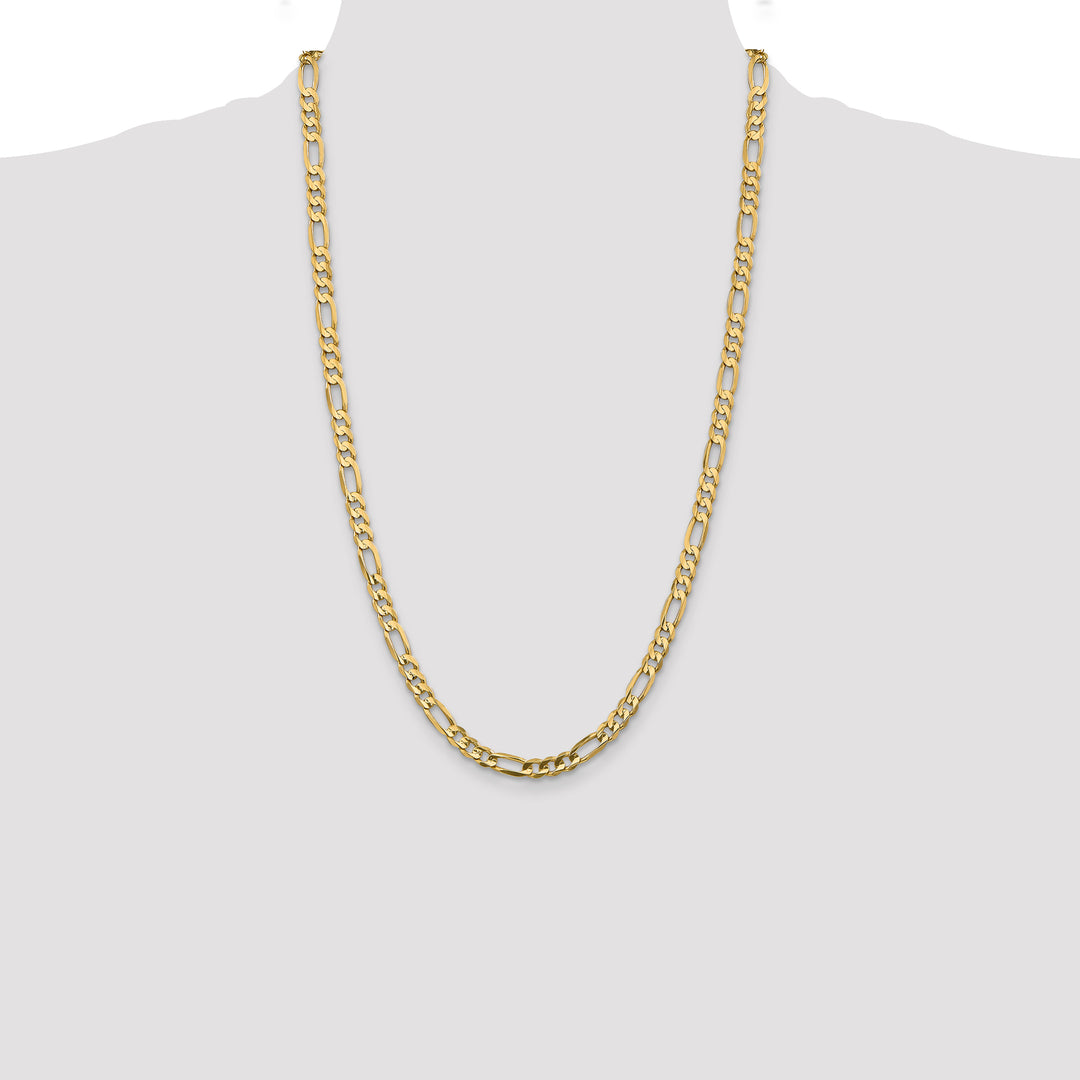 14k 5.5mm Concave Open Figaro Chain