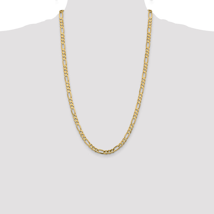 14k 5.5mm Concave Open Figaro Chain