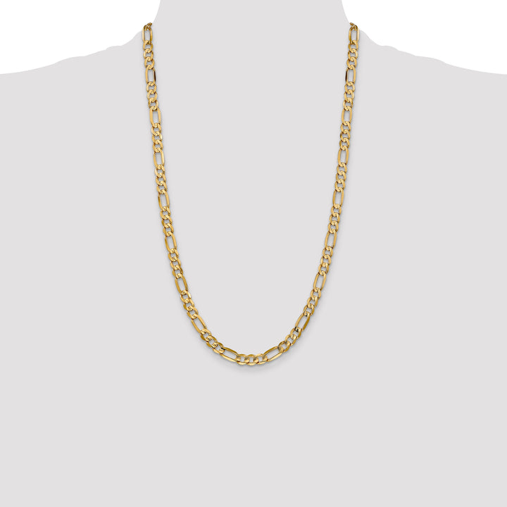14k 6mm Concave Open Figaro Chain