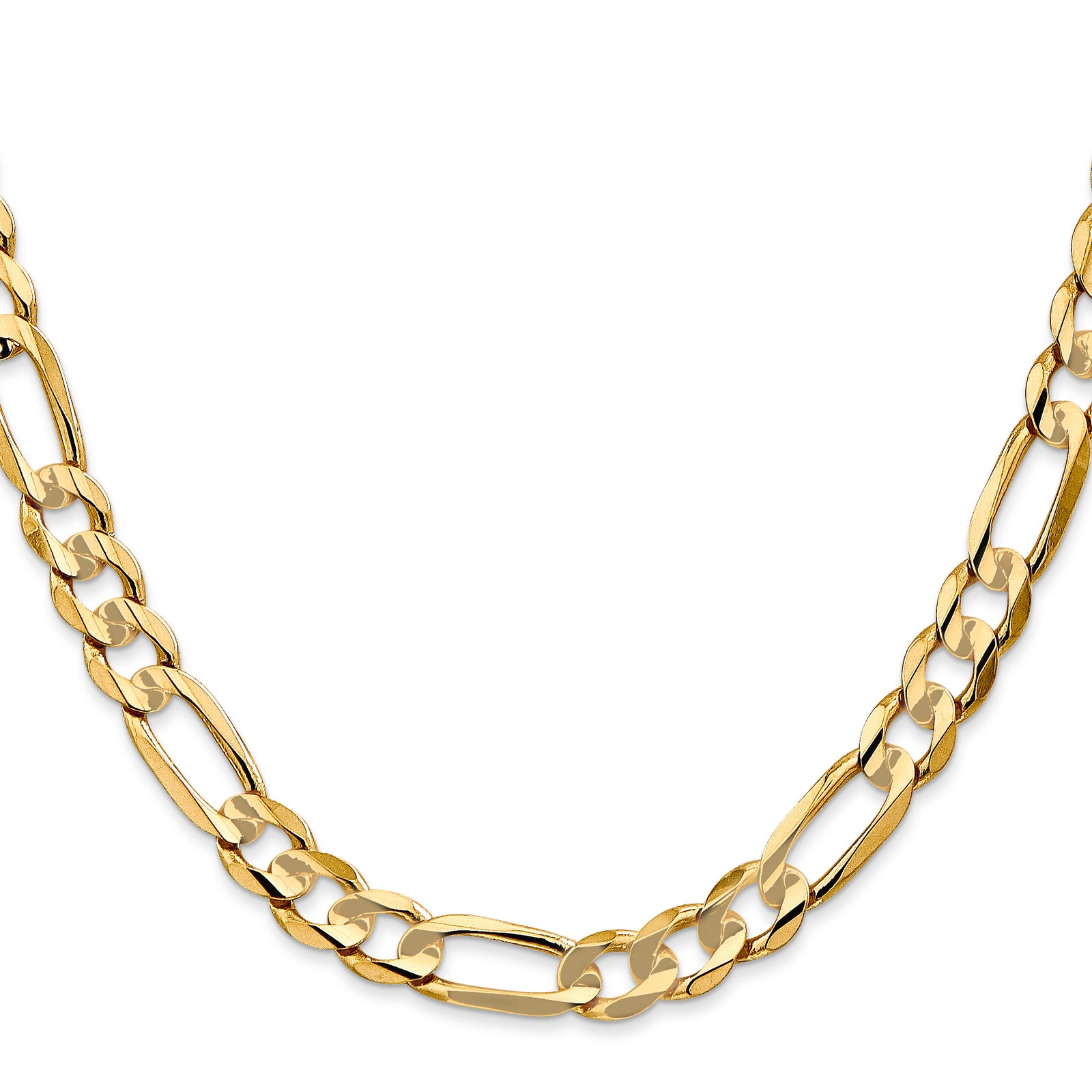 14k 6.75mm Concave Open Figaro Chain