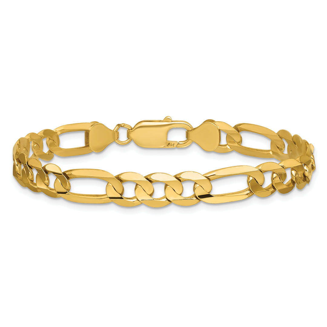 14k 7.5mm Concave Open Figaro Chain