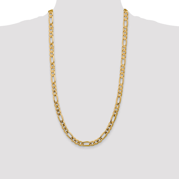 14k 7.5mm Concave Open Figaro Chain