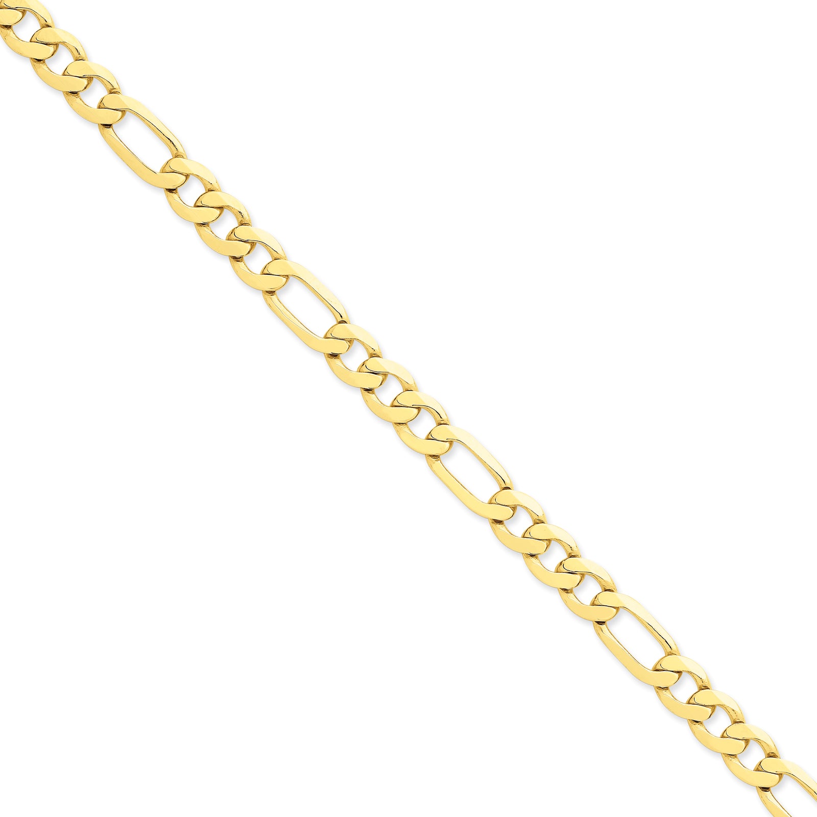14k 8.75mm Concave Open Figaro Chain