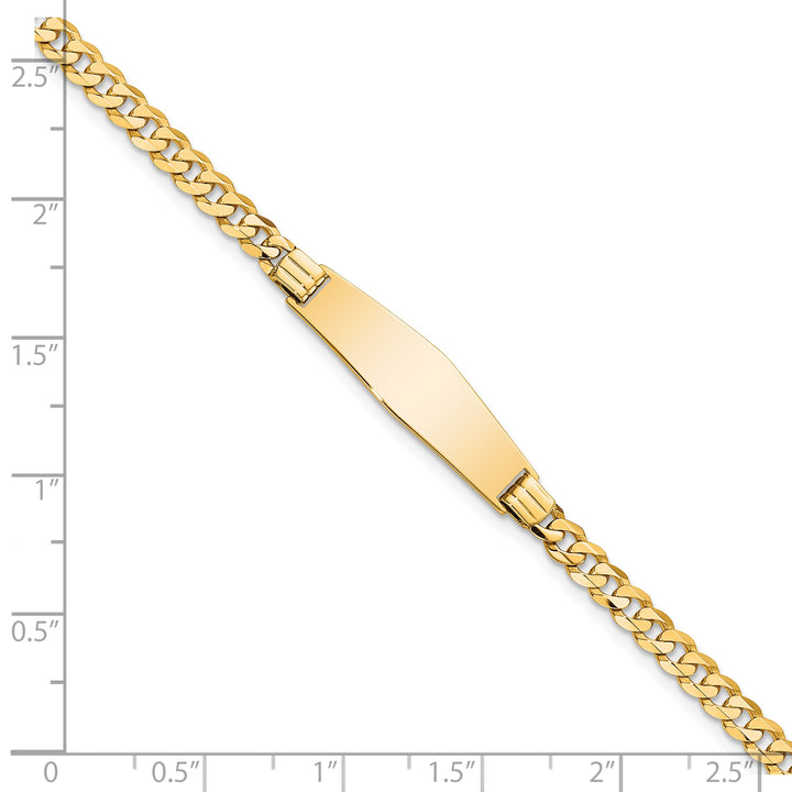 14K Soft Diamond Shape Curb Link ID Bracelet
