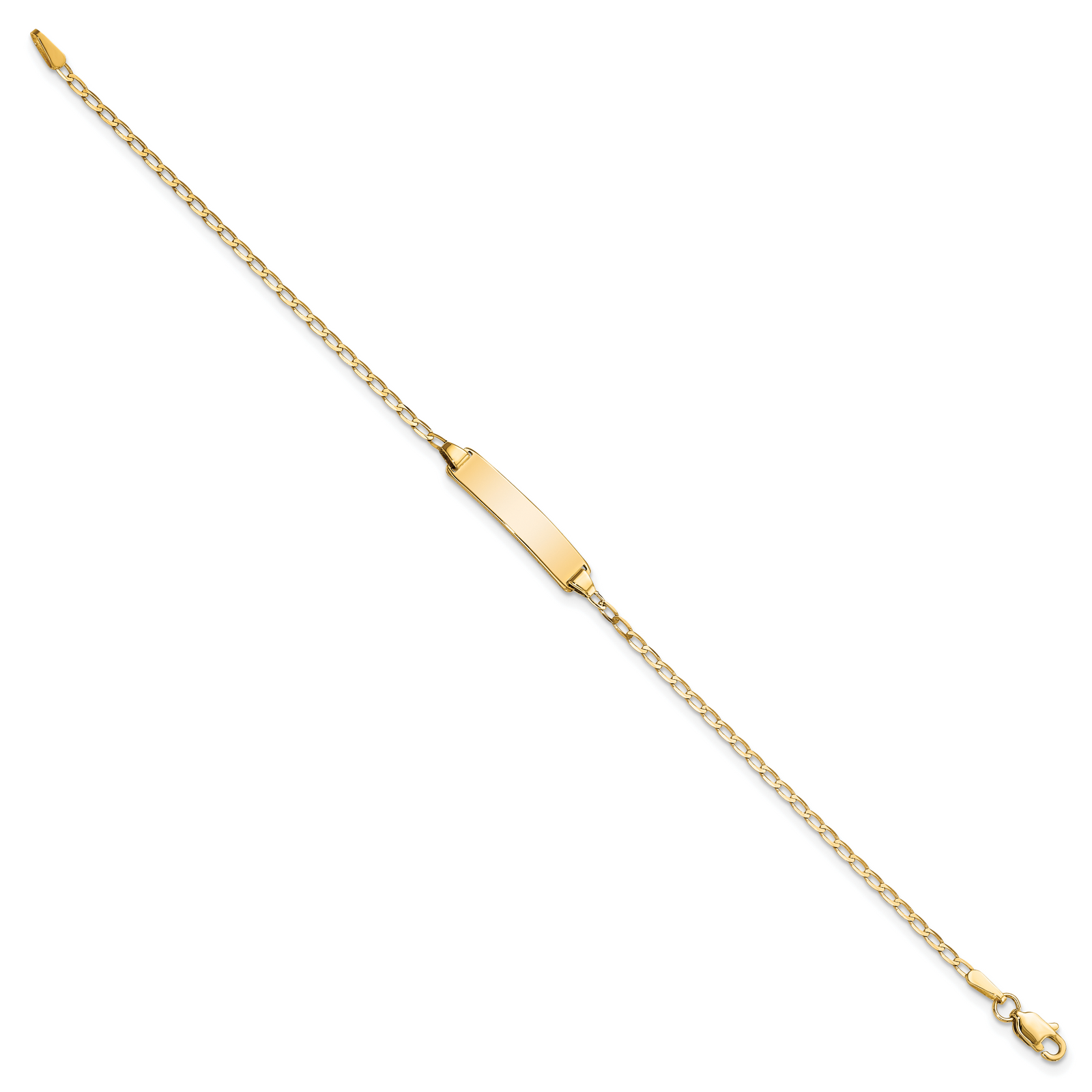 14k Flat Curb Link ID Bracelet