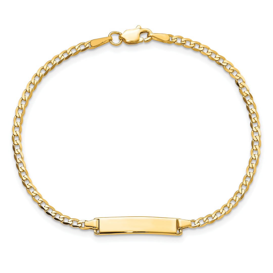 14k Flat Curb Link ID Bracelet