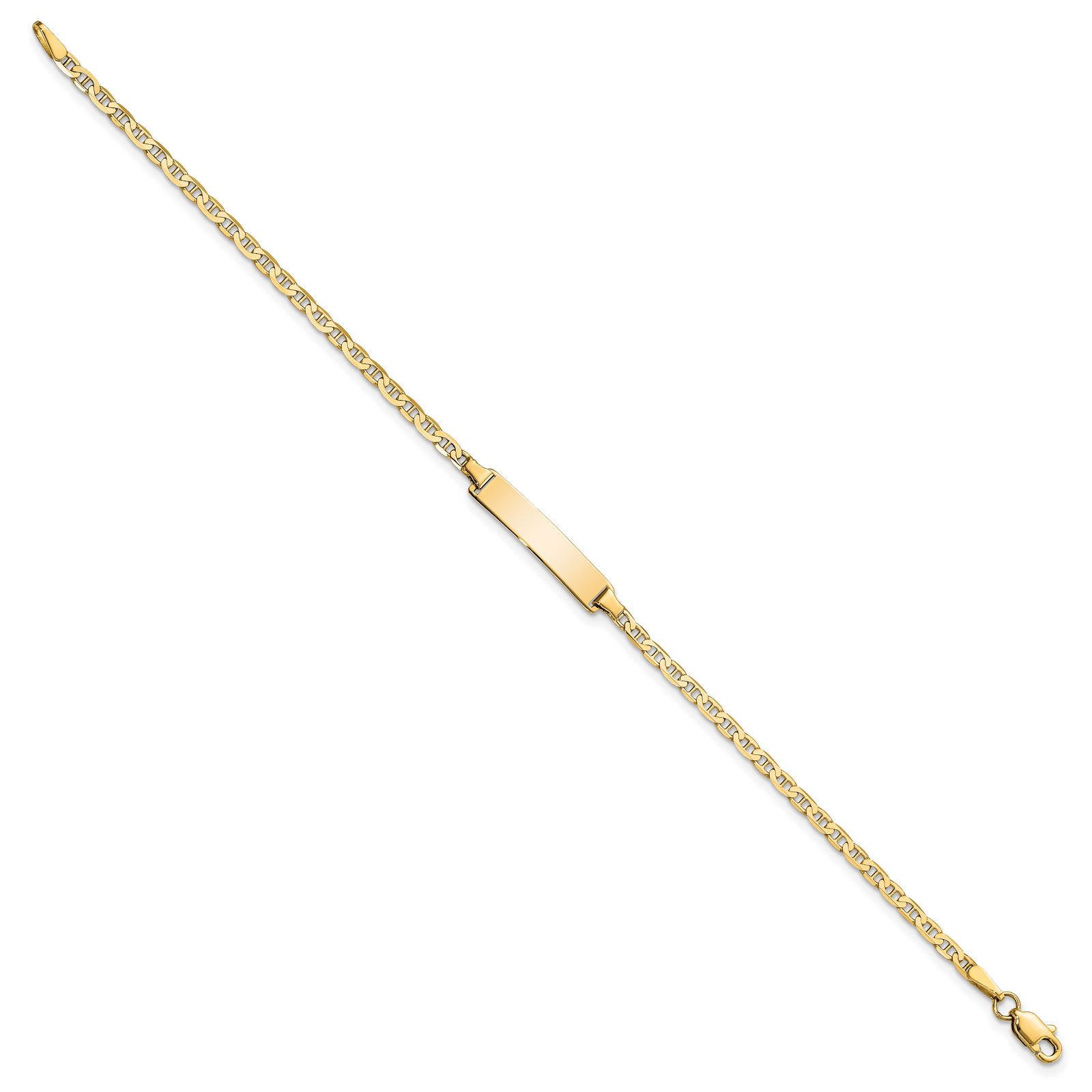 14k Flat Anchor Link ID Bracelet