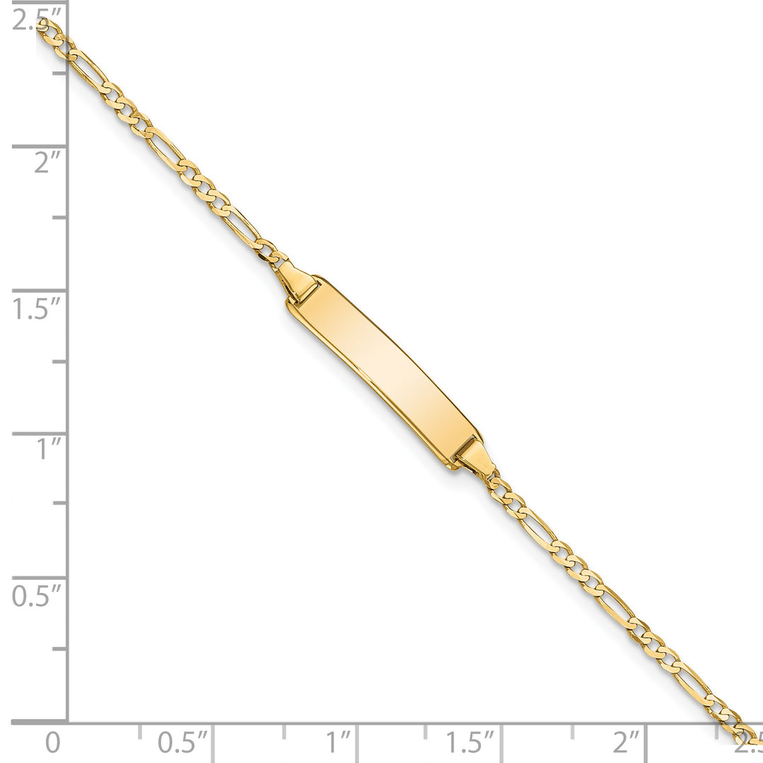 14k Flat Figaro Link ID Bracelet