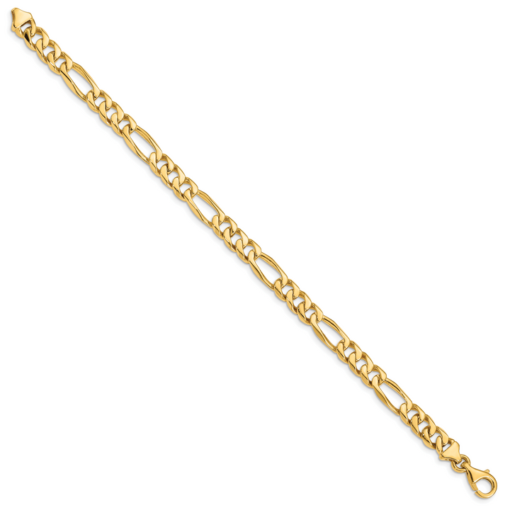 14k 7mm Hand-Polished Figaro Link Bracelet