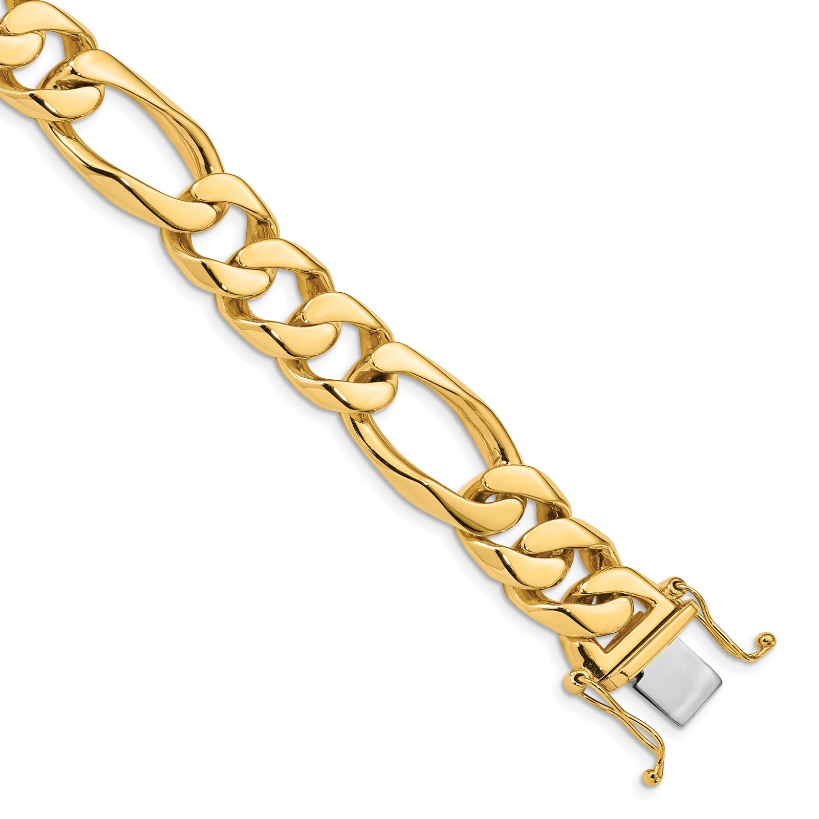 14k 13mm Hand-polished Figaro Link Chain