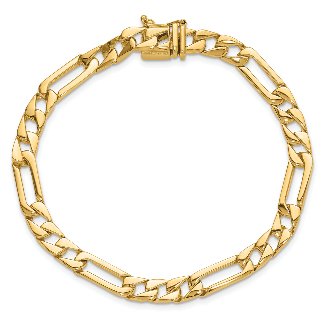 14K 6mm Hand-polished Fancy Link Bracelet