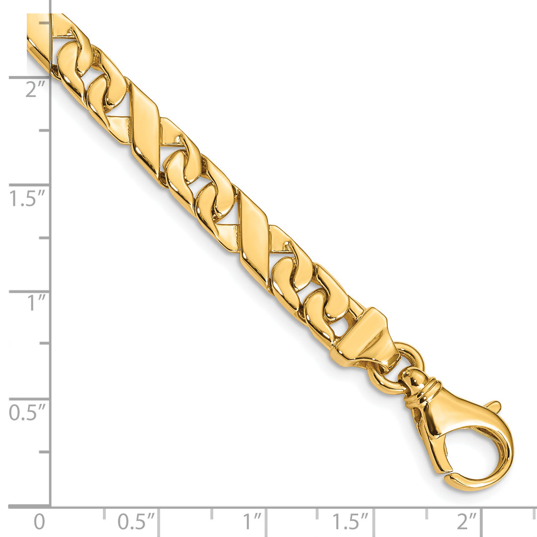 14K 6.7mm Hand-polished Fancy Link Chain