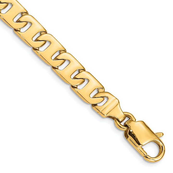 14k 8.3mm Hand-polished Fancy Link Bracelet