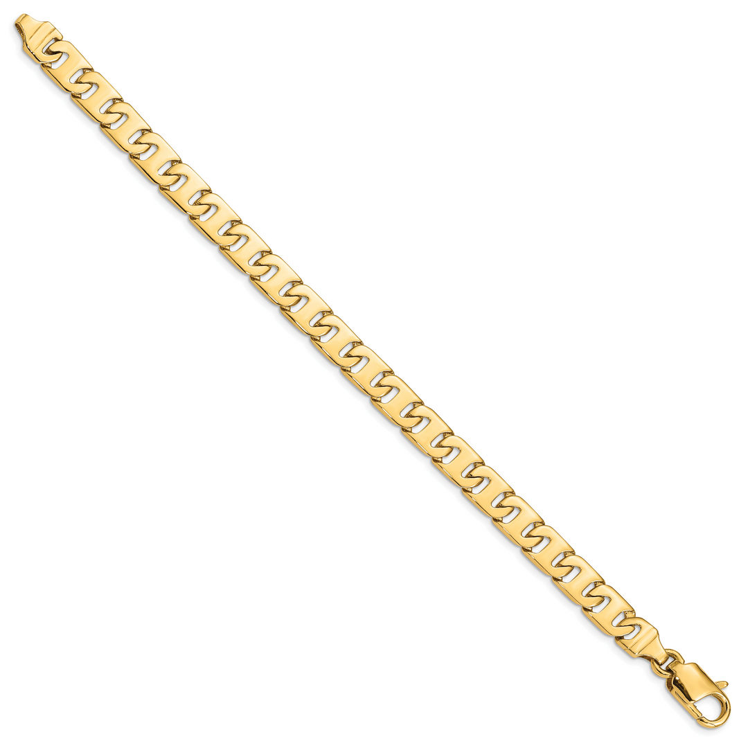 14k 8.3mm Hand-polished Fancy Link Bracelet