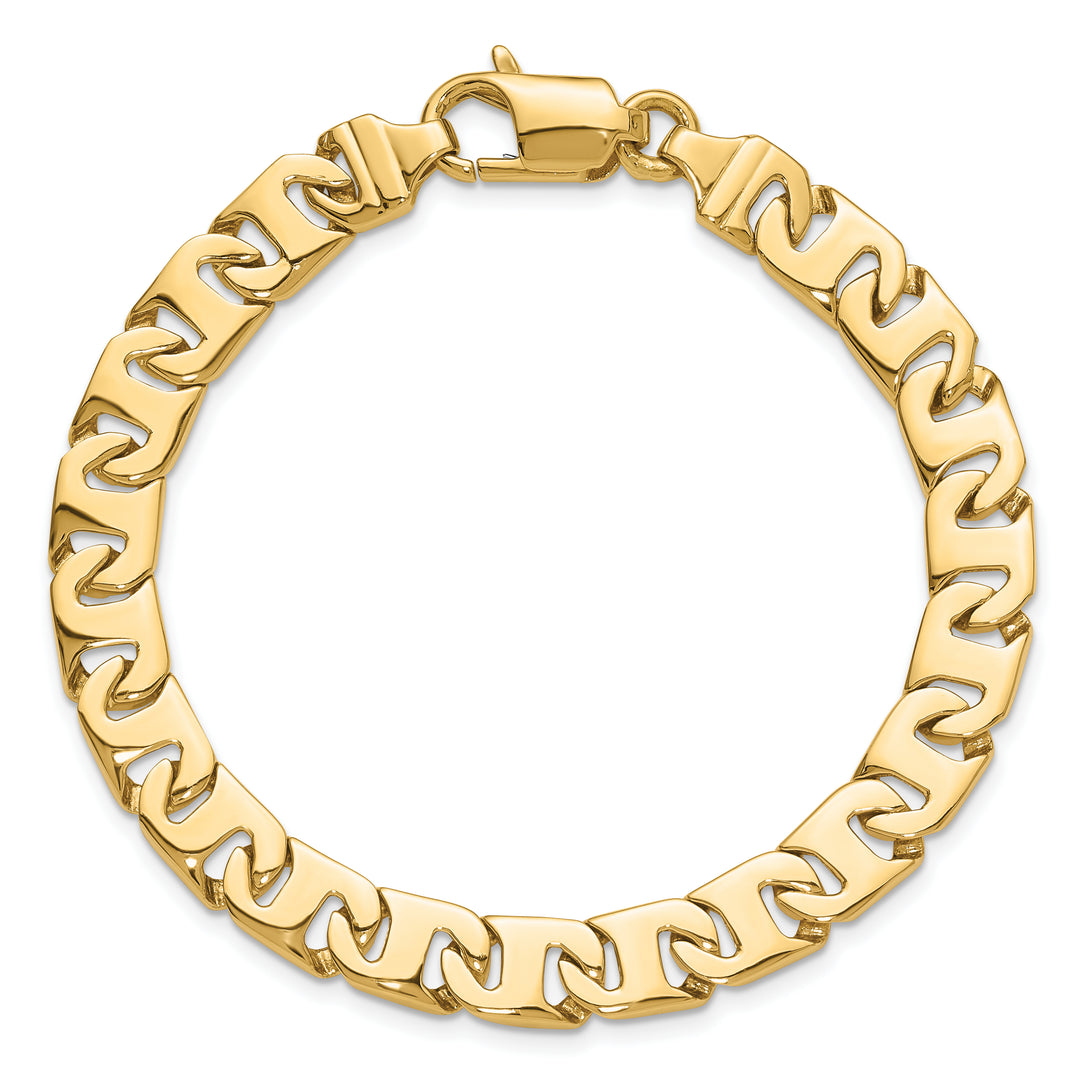14k 8.3mm Hand-polished Fancy Link Bracelet