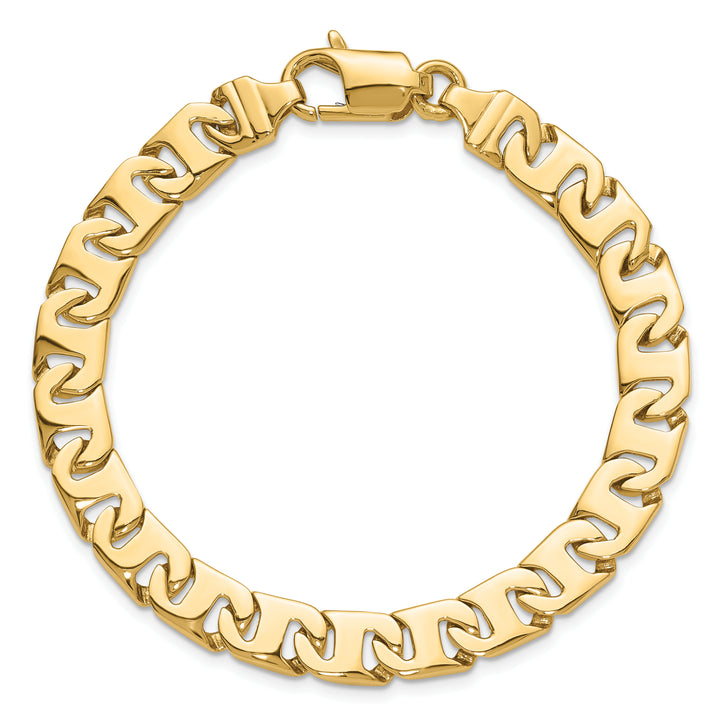 14k 8.3mm Hand-polished Fancy Link Bracelet