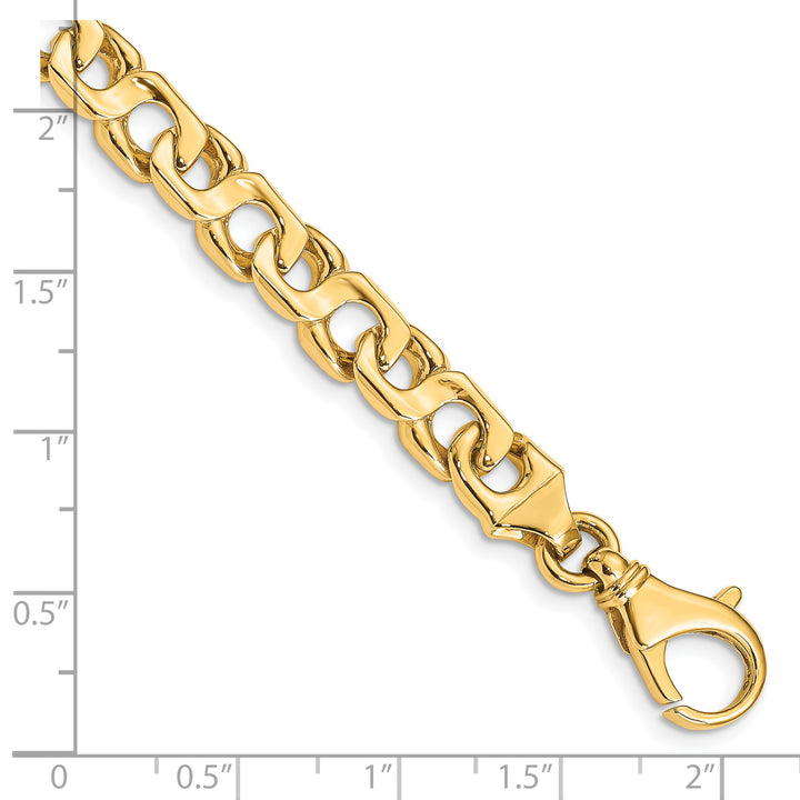 14K 7.4mm Hand-polished Fancy Link Bracelet