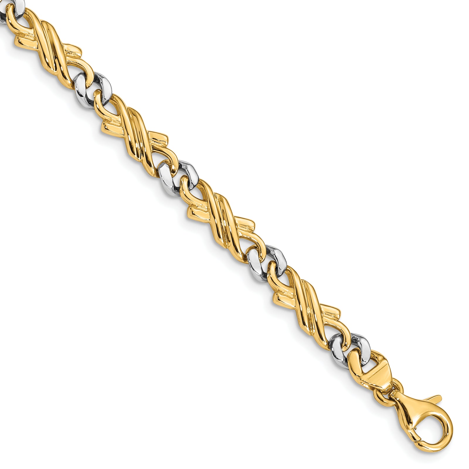 14k Two-tone 6mm Fancy Link Chain