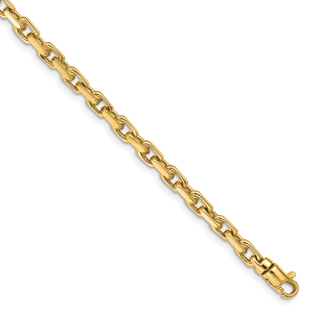 14k 4.2mm Hand-polished Fancy Link Bracelet
