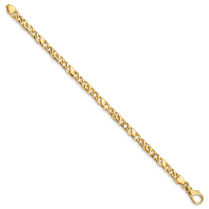 14K 4.8mm Hand Polished Fancy Link Chain