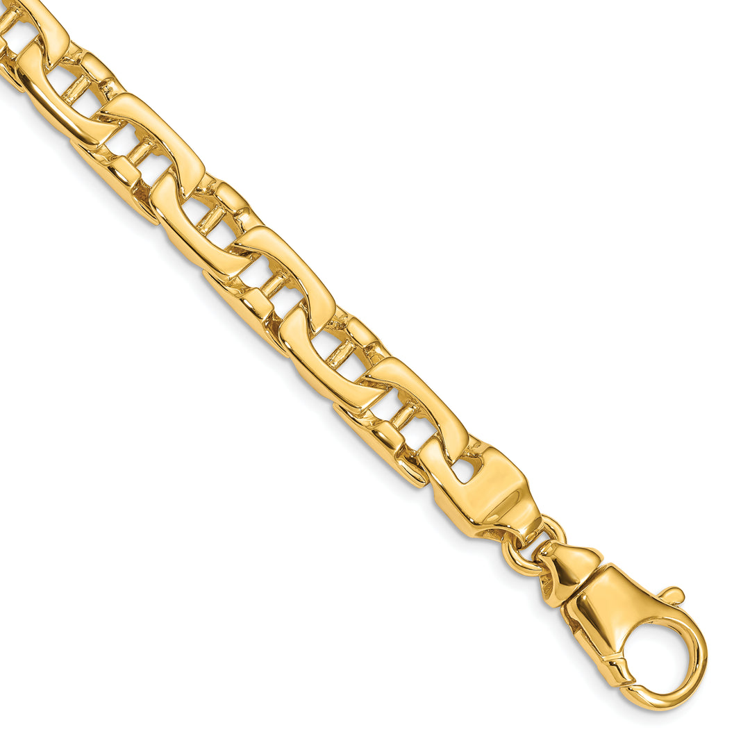 14K 8.5mm Hand-polished Fancy Link Bracelet