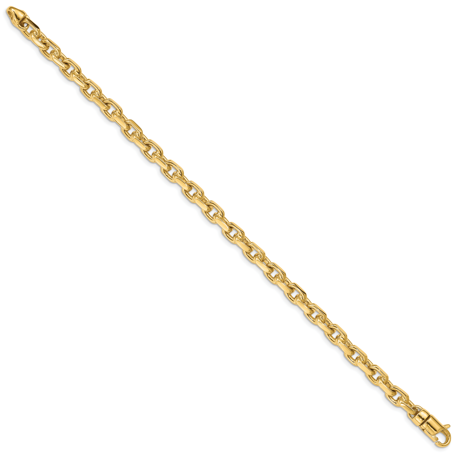 14k 5.9mm Hand-polished Fancy Link Bracelet