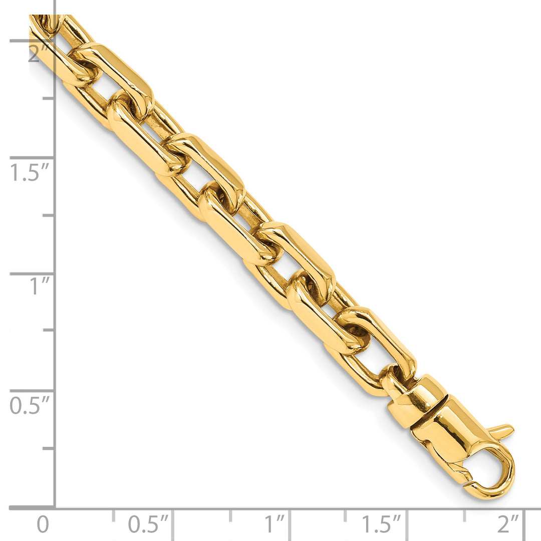 14k 7mm Hand-polished Fancy Link Bracelet