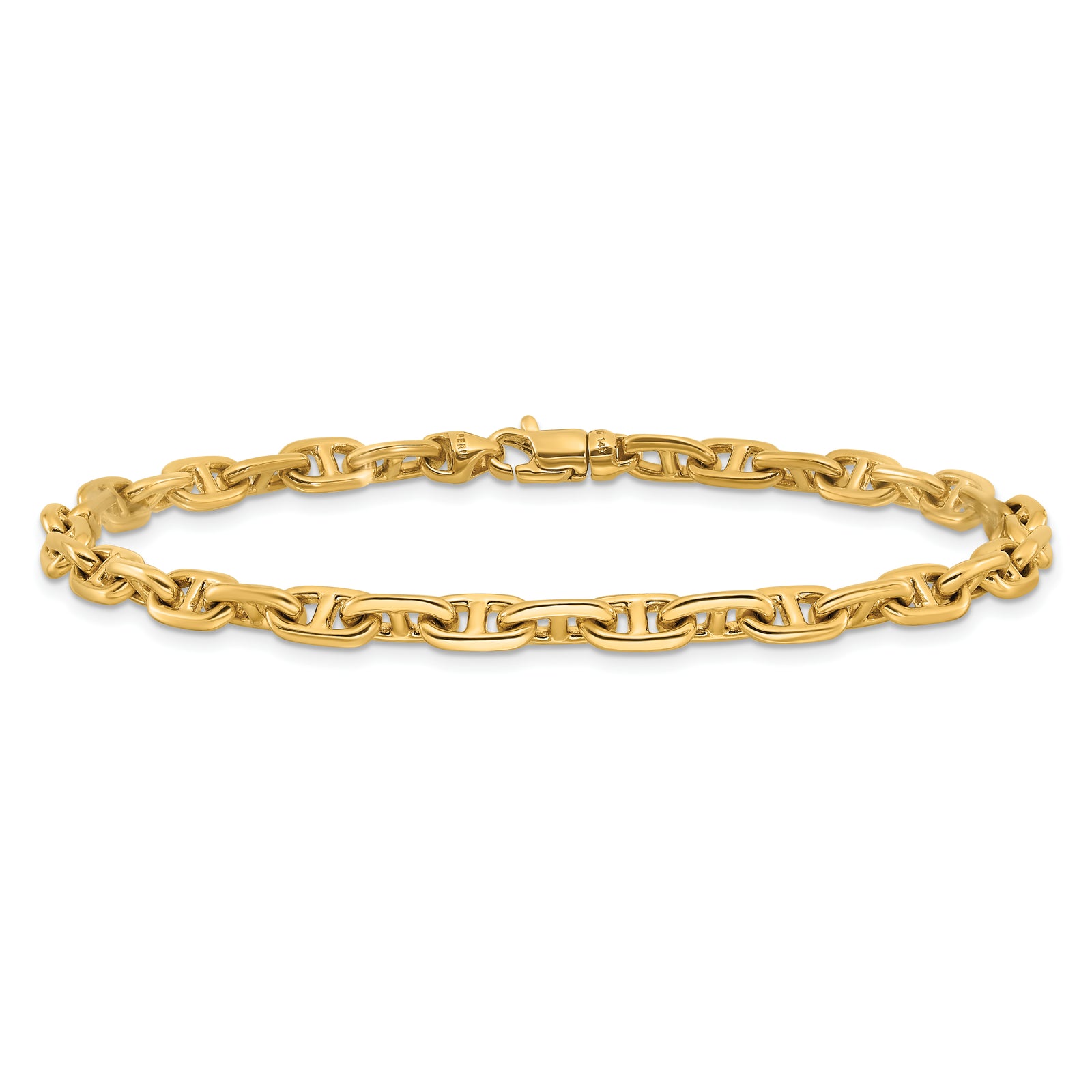 14k 5.1mm Hand-polished Fancy Link Chain