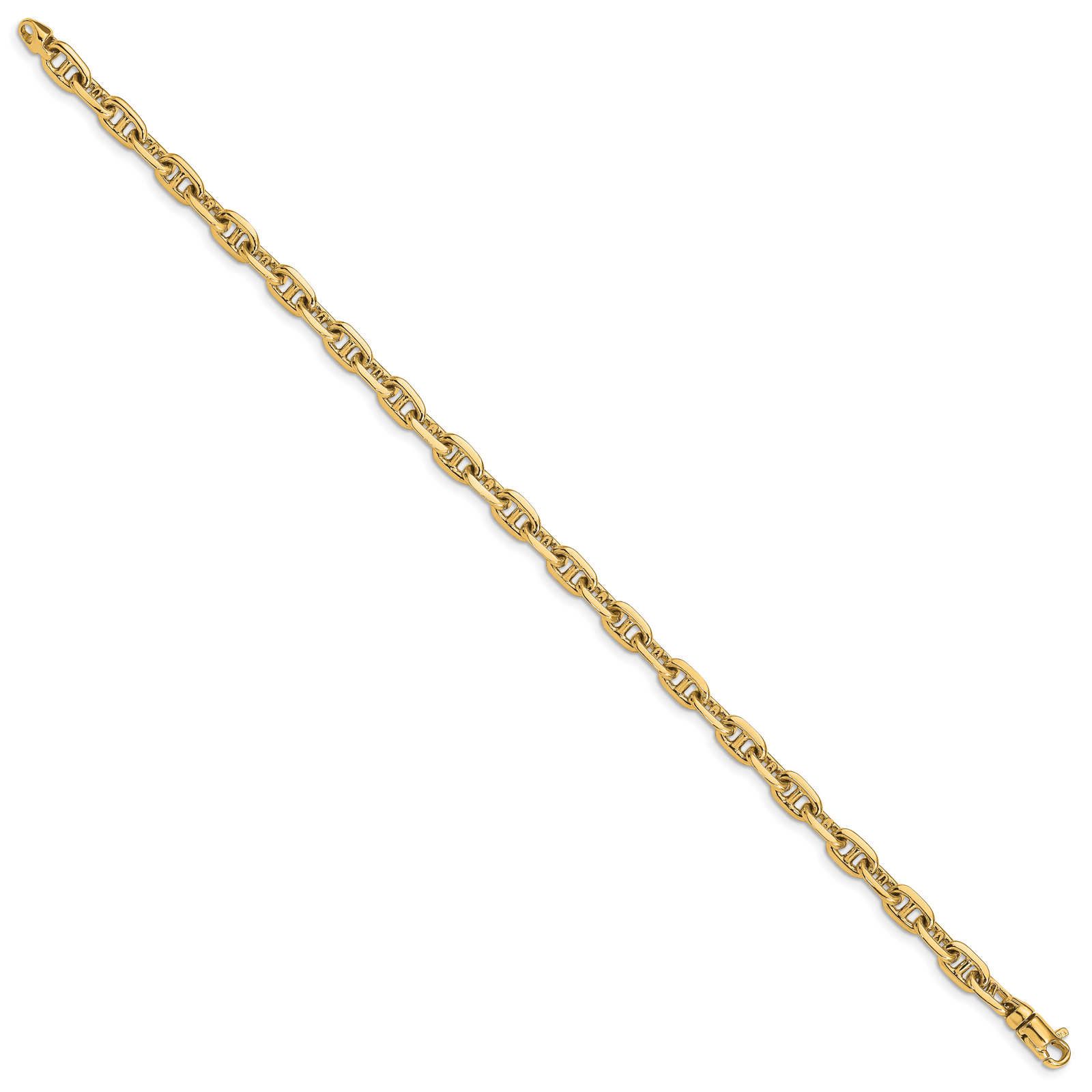 14k 5.1mm Hand-polished Fancy Link Bracelet