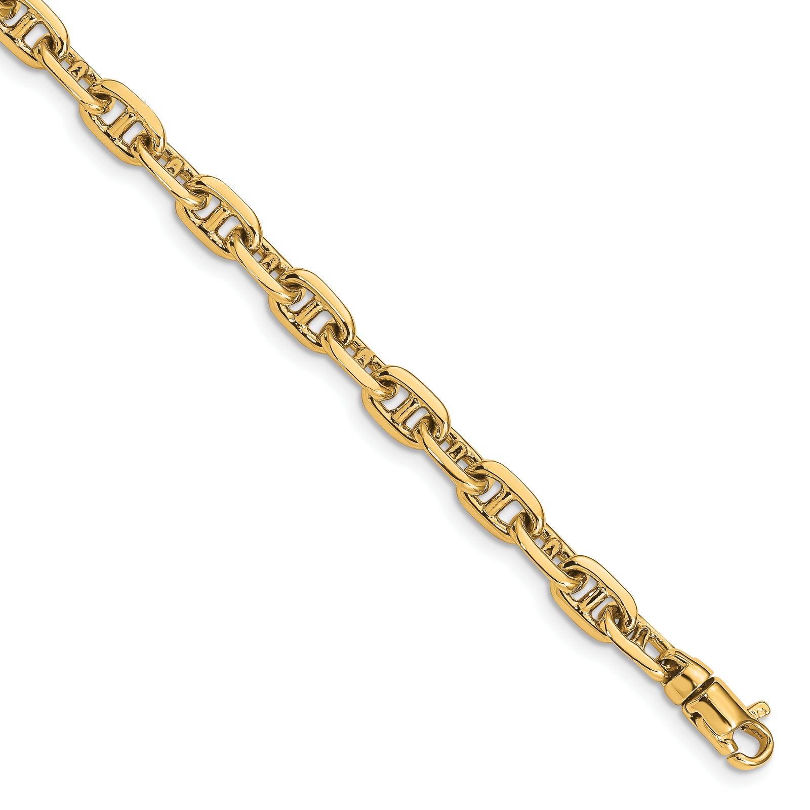 14k 5.1mm Hand-polished Fancy Link Bracelet