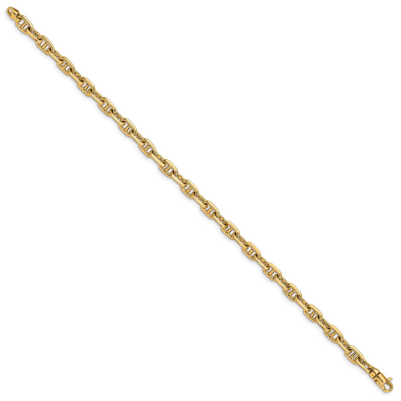 14k 5.1mm Hand-polished Fancy Link Bracelet