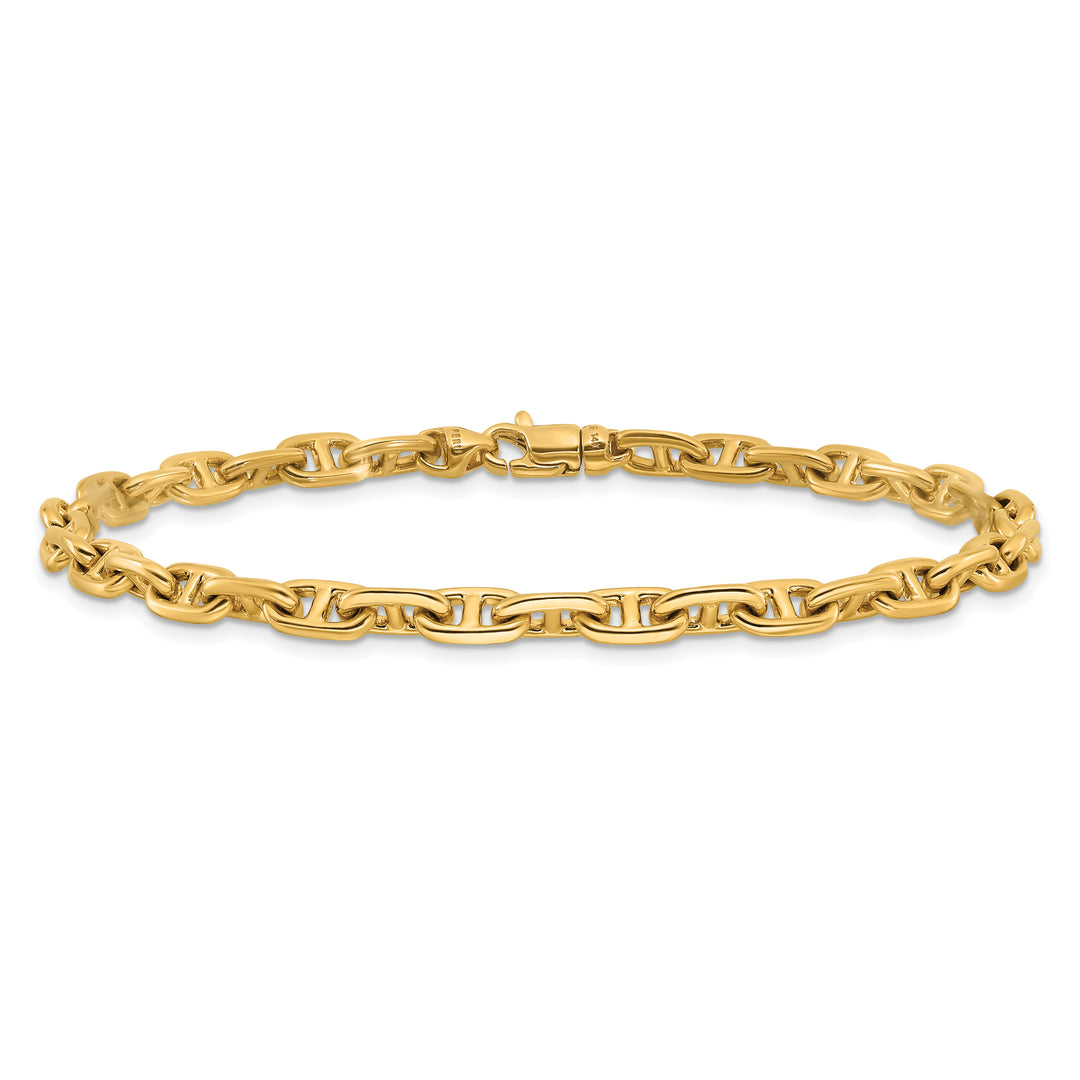 14k 5.1mm Hand-polished Fancy Link Bracelet