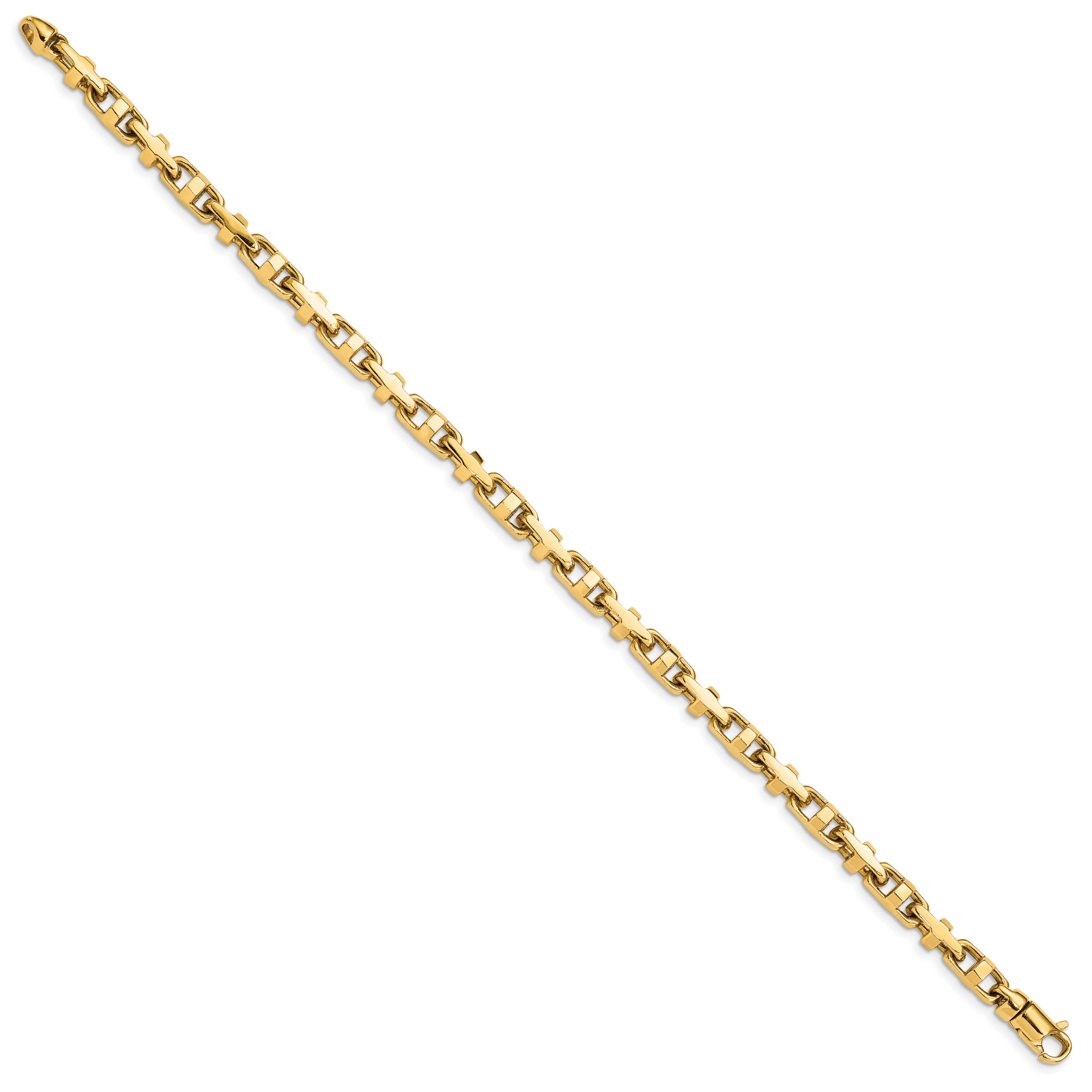14k 5mm Hand-polished Fancy Link Bracelet