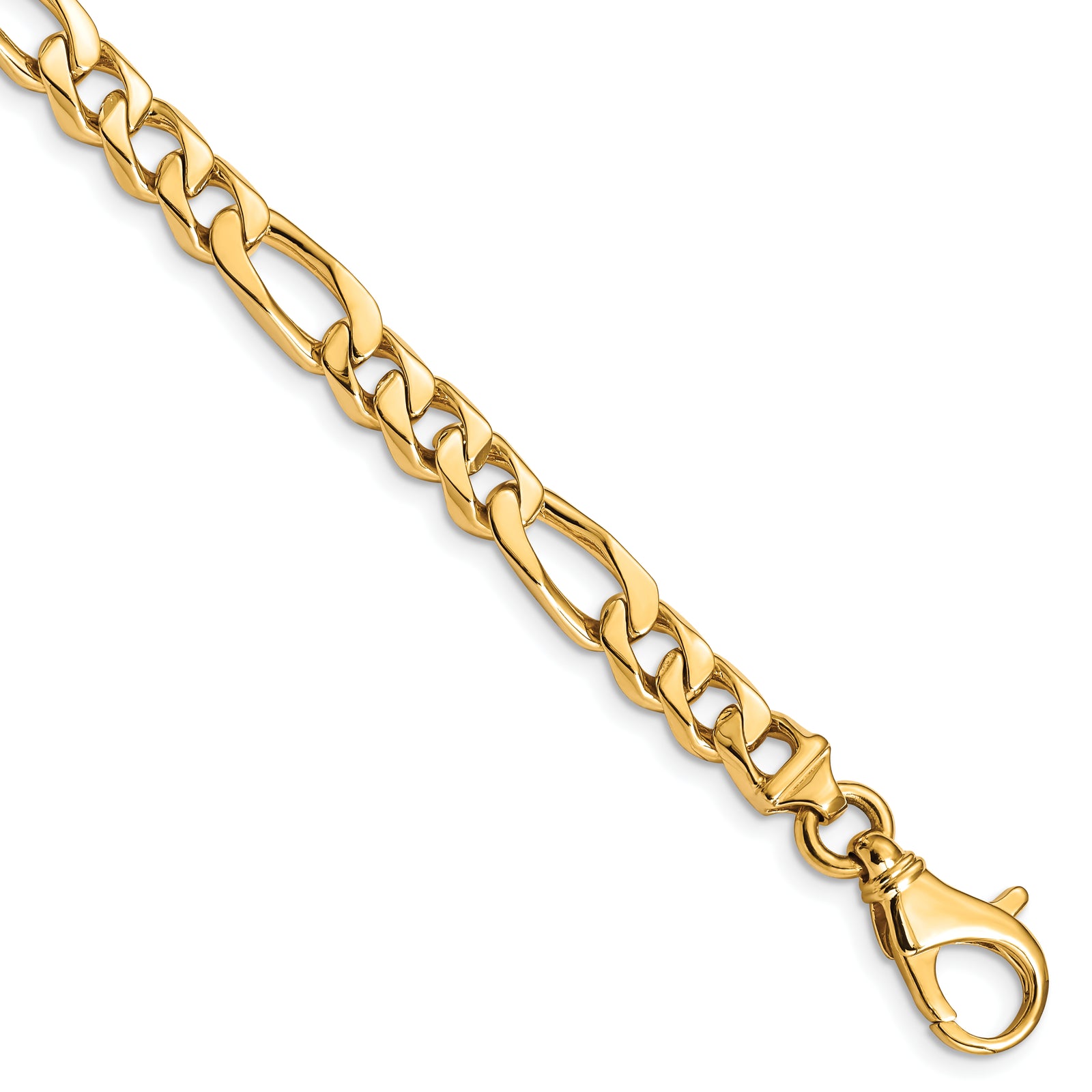 14k 6.5mm Hand-polished Fancy Link Chain