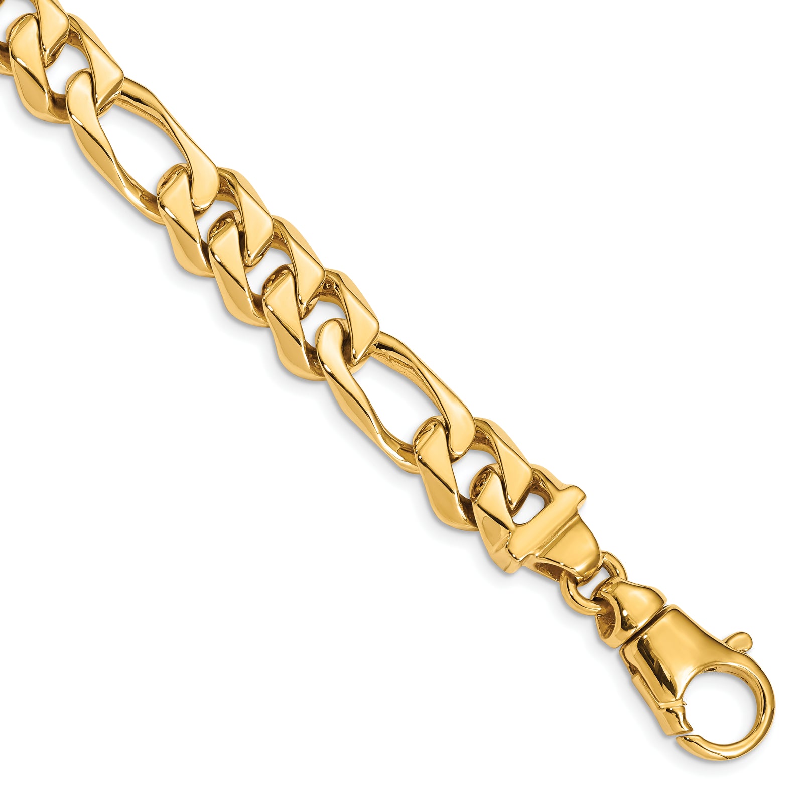 14k 10.9mm Hand Polished Fancy Link Chain