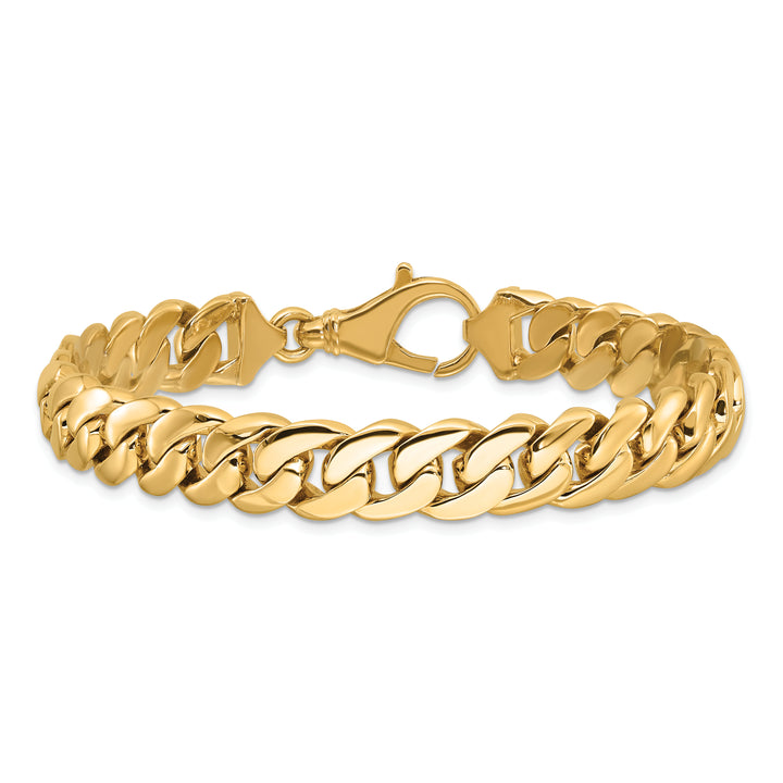14k 10.75mm Hand Polished Fancy Link Bracelet