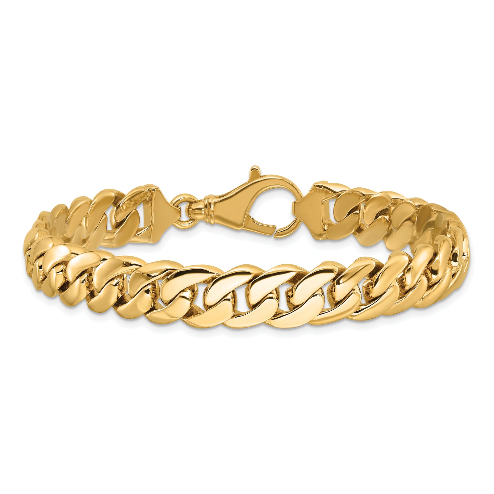 14k 10.75mm Hand Polished Fancy Link Necklace
