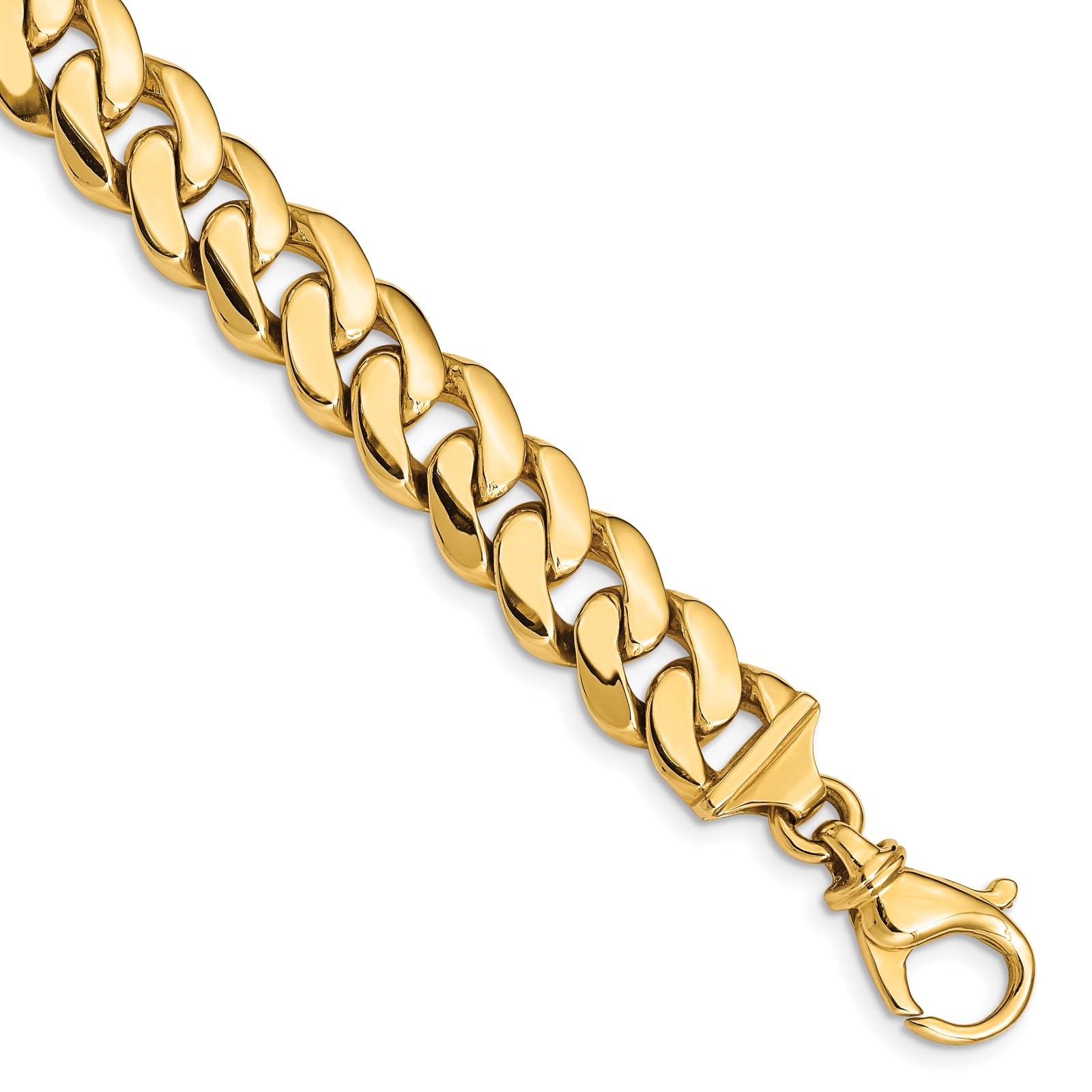 14k 10.75mm Hand Polished Fancy Link Necklace