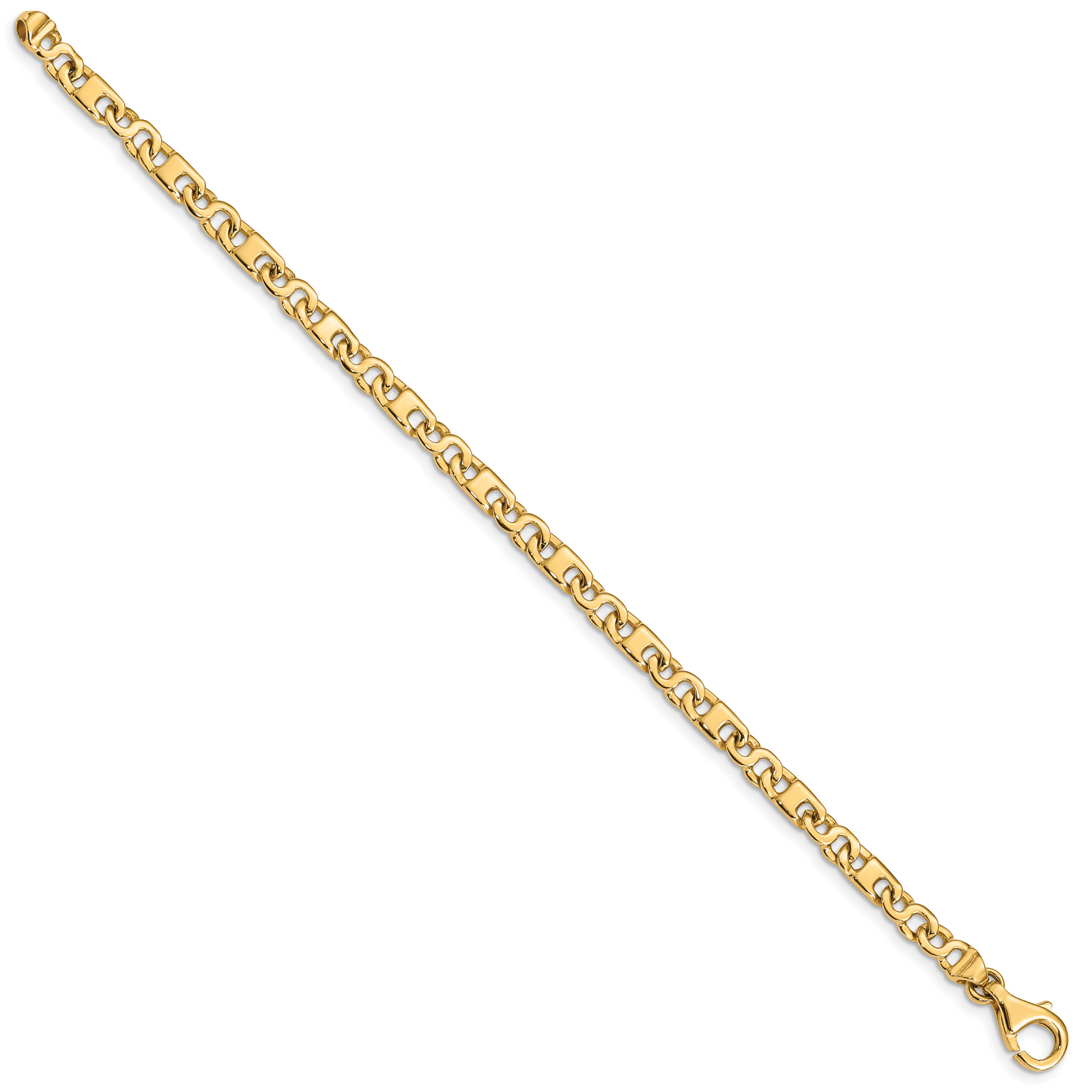 14k Hand Polished 4.4mm Fancy Link Bracelet