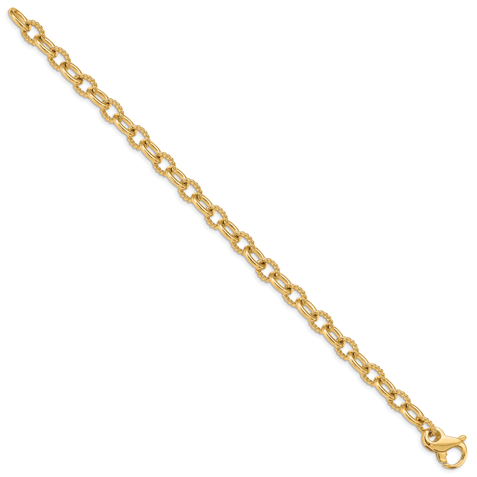 14k 7.8mm Hand-polished Fancy Link Bracelet