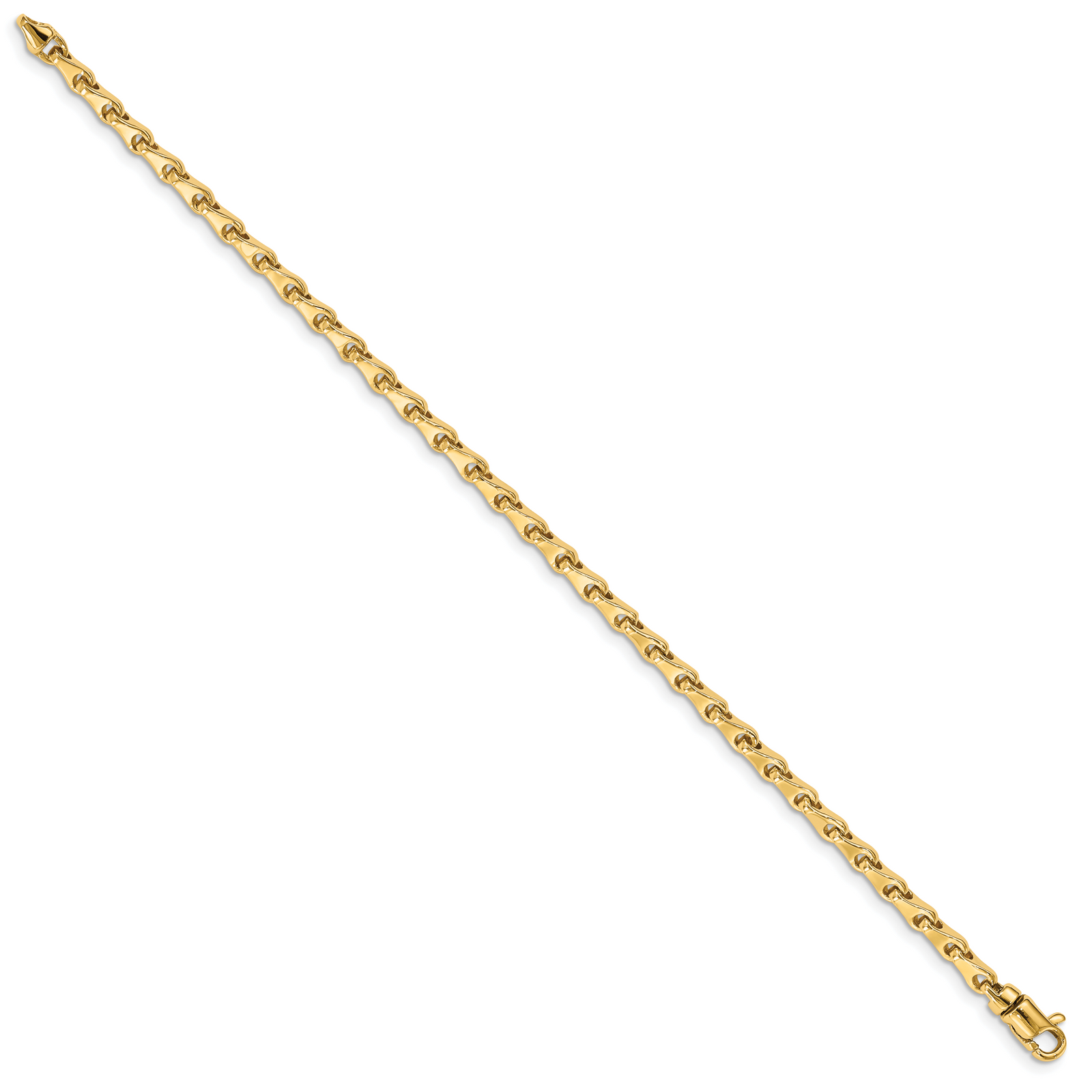 14k 3.3mm Hand-polished Fancy Link Bracelet