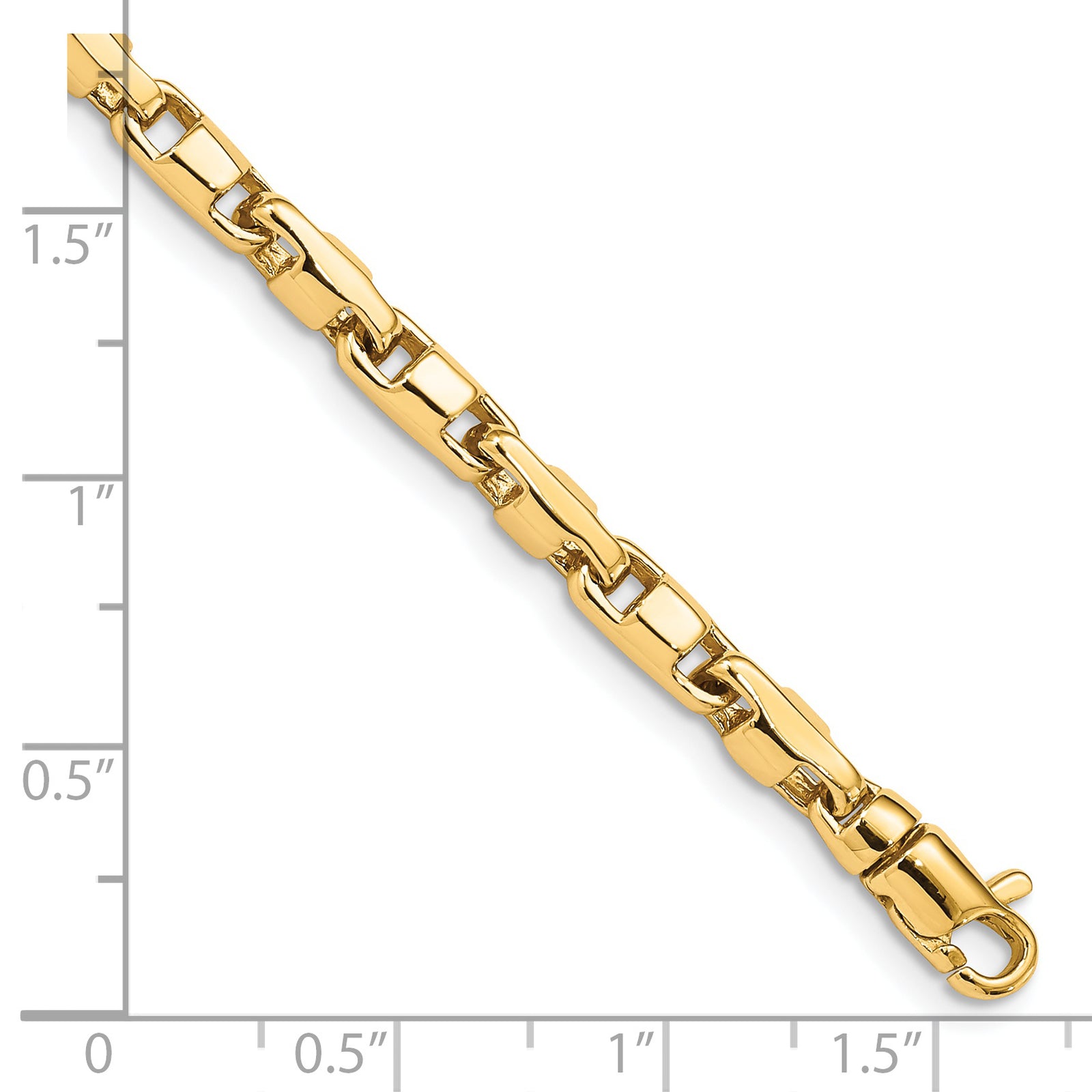 14K 4mm Hand-polished Fancy Link Bracelet